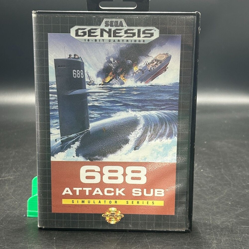 688 Attack Sub (Sega Genesis, 1991) Simulator Series 16-Bit Cartridge No Manual